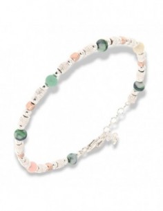 Bracciale Argento Rodiato Rondelle E Sfere Colorate [36bda8c7]