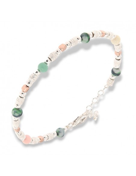 Bracciale Argento Rodiato Rondelle E Sfere Colorate [36bda8c7]
