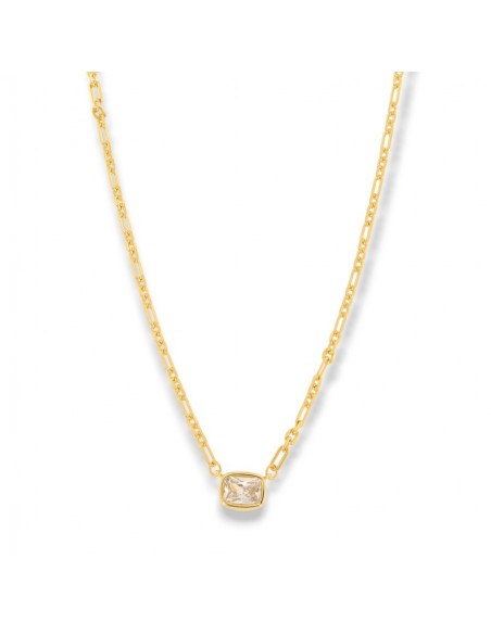 Collana Argento Dorato Punto Luce Zircone Bianco [644548ab]