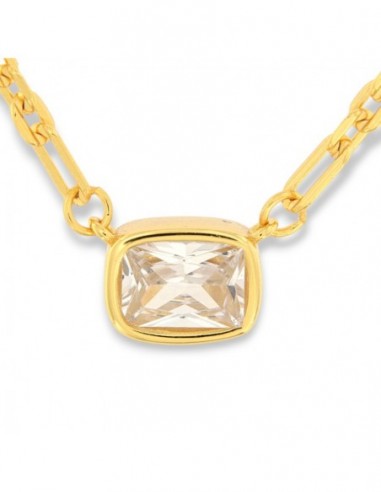 Collana Argento Dorato Punto Luce Zircone Bianco [4c75cfc7]
