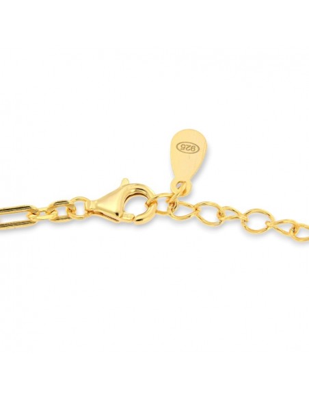 Collana Argento Dorato Punto Luce Zircone Bianco [fe3849dd]