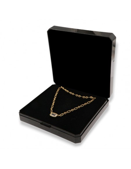 Collana Argento Dorato Punto Luce Zircone Bianco [271e0ad0]
