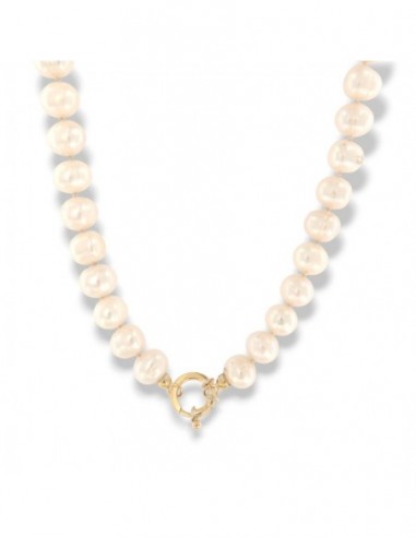 Collana Perle Acqua Dolce Chiusura Oro Giallo 1,70GR [412ff452]