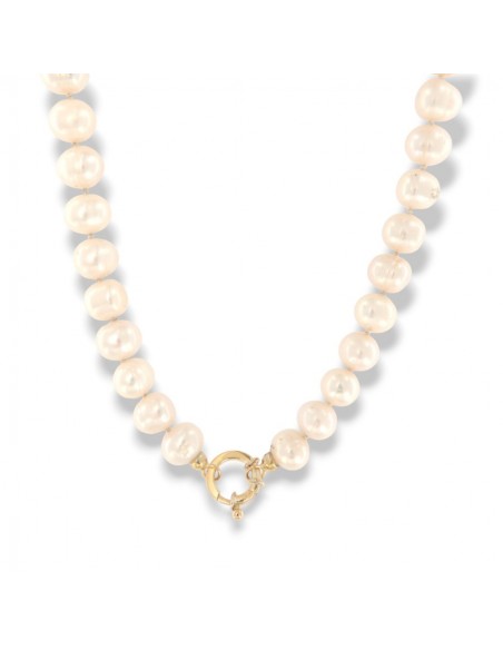 Collana Perle Acqua Dolce Chiusura Oro Giallo 1,70GR [412ff452]