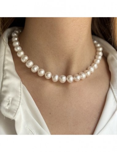 Collana Perle Acqua Dolce Chiusura Oro Giallo 1,70GR [8ee5708a]