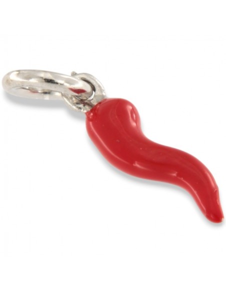 Ciondolo Argento Rodiato Corno Rosso 13,5MM [9e2f188f]