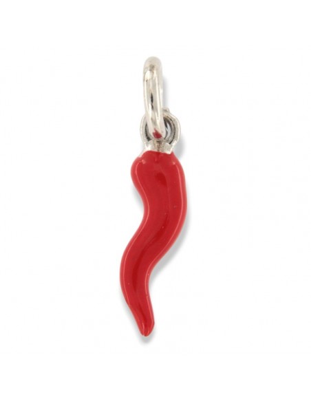 Ciondolo Argento Rodiato Corno Rosso 13,5MM [9b7f5f91]