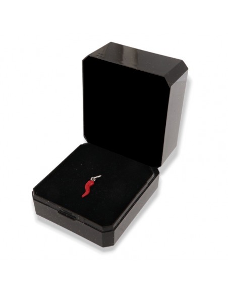 Ciondolo Argento Rodiato Corno Rosso 13,5MM [2c629e95]