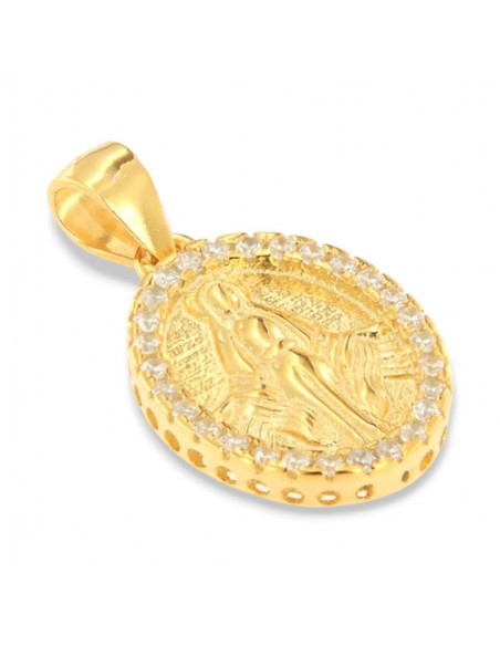Ciondolo Argento Dorato Madonna Miracolosa Zirconi 1,5GR [1f88015e]