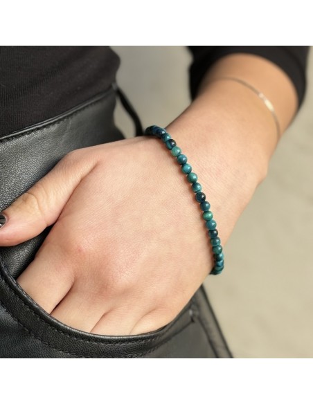 Bracciale Argento Rodiato Sfere Occhio di TIgre Blu Lisce [c5373103]