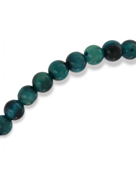 Bracciale Argento Rodiato Sfere Occhio di TIgre Blu Lisce [722af007]