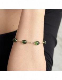 Bracciale Oro Giallo Rollò Fluorite Verde Gialla [36112a0d] 2