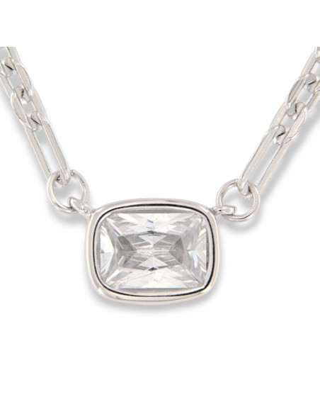 Collana Argento Rodiato Punto Luce Bianco [11b639d6]