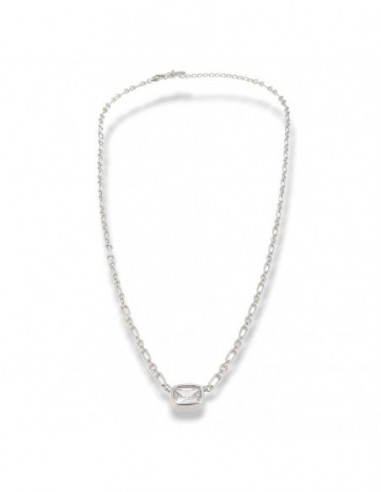 Collana Argento Rodiato Punto Luce Bianco [14e67ec8]