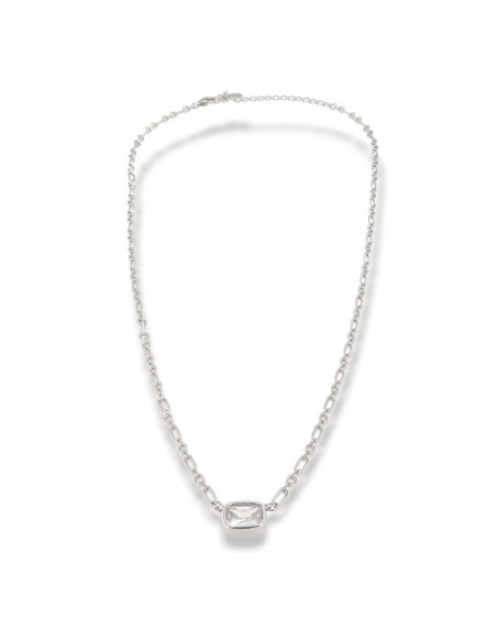 Collana Argento Rodiato Punto Luce Bianco [14e67ec8]