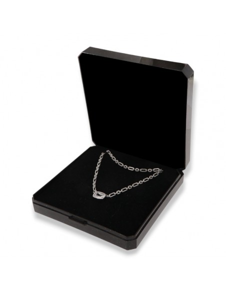 Collana Argento Rodiato Punto Luce Bianco [7addfcc1]