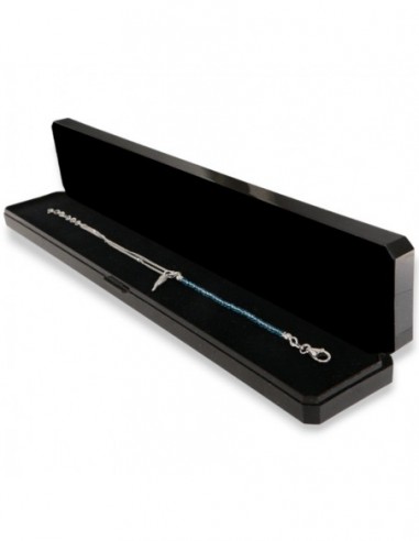 Bracciale Argento Rodiato Sfere Celeste Corno Ciondolo Zirconi Bianchi [d48764c9]