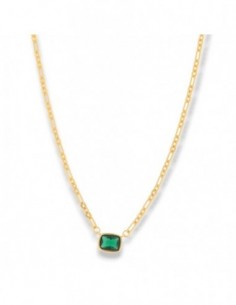 Collana Argento Dorato Punto Luce Verde [a6d68fba]