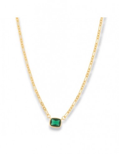 Collana Argento Dorato Punto Luce Verde [a6d68fba]