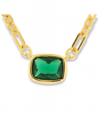 Collana Argento Dorato Punto Luce Verde [1fef88d5]