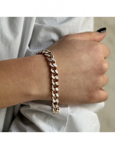 Bracciale Argento Rosato Grumetta Chiusura Rodiata [94daa451]