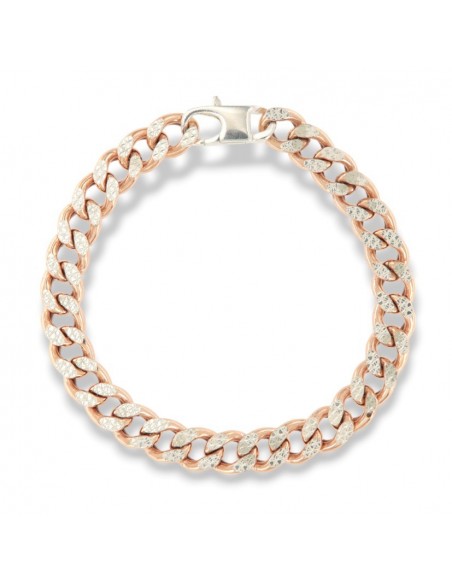 Bracciale Argento Rosato Grumetta Chiusura Rodiata [2697224b]