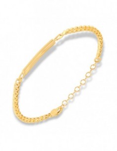 Bracciale Argento Dorato Grumetta Piastra Centrale [859e957c]