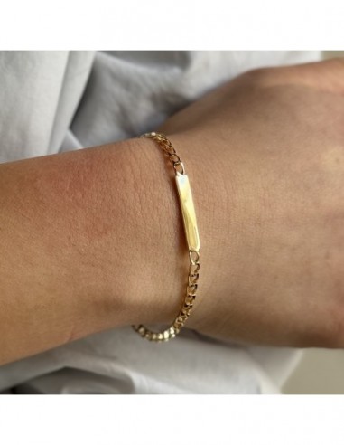 Bracciale Argento Dorato Grumetta Piastra Centrale [7cf4eddc]