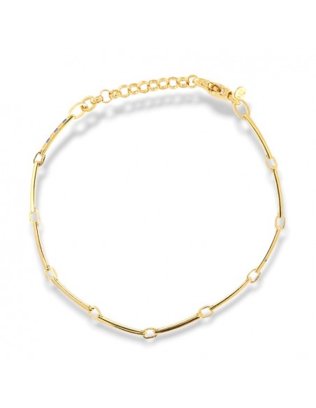 Bracciale Argento Dorato Bandiere Piastre Unite Sottili [8bb4ec40]