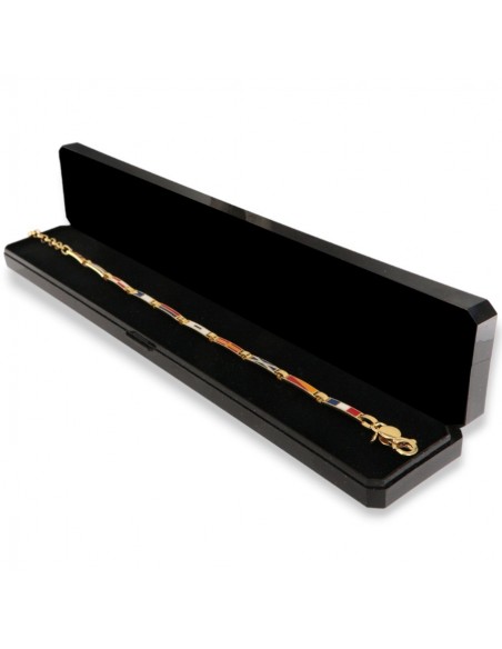 Bracciale Argento Dorato Bandiere Piastre Unite Sottili [3ca92d44]