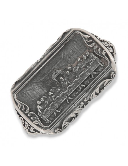 Anello Argento Rodiato Ultima Cena [a69662a7]