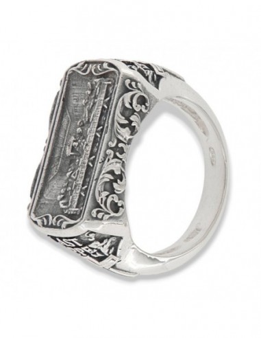 Anello Argento Rodiato Ultima Cena [a3c625b9]