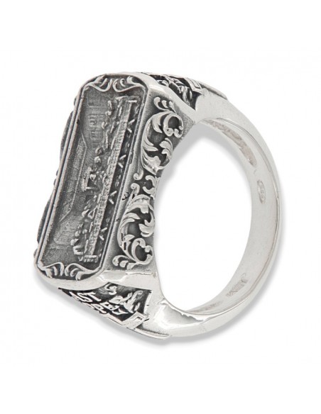 Anello Argento Rodiato Ultima Cena [a3c625b9]