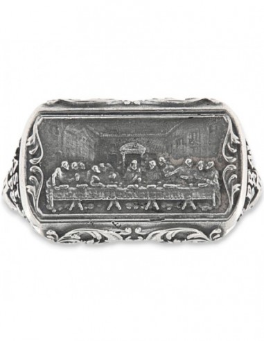 Anello Argento Rodiato Ultima Cena [cdfda7b0]