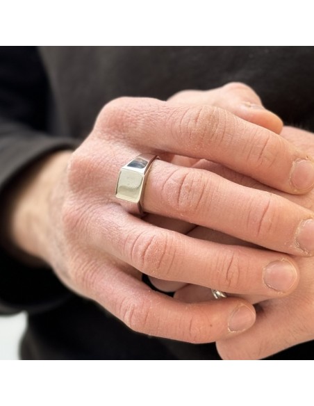 Anello Argento Rodiato Chevalier Rettangolare [bca86da8]