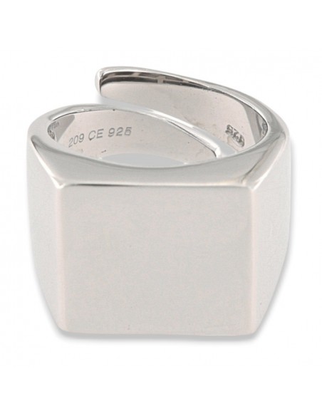 Anello Argento Rodiato Chevalier Quadrato [e772b1ba]