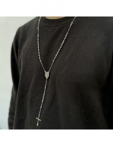 Collana Acciaio Rosario Sfere 4MM [fb3bd63a]