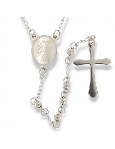 Collana Acciaio Rosario Sfere 4MM [274dd229]