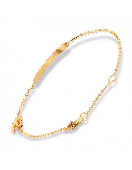 Bracciale Oro Giallo Neonato Treno Arancione [810ceb09]