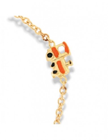 Bracciale Oro Giallo Neonato Treno Arancione [2a759b70]
