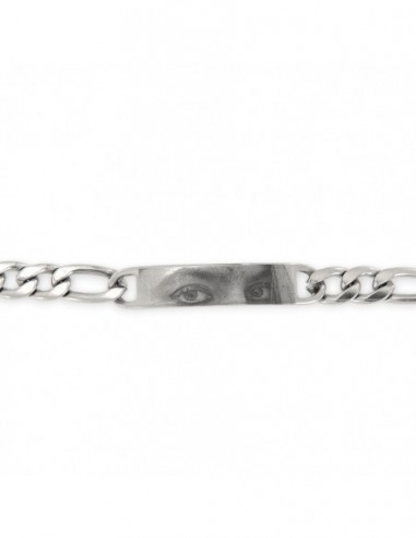 Bracciale Acciaio Piastra Personalizzabile Incisione Occhi [02d46627]