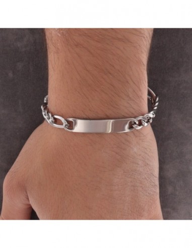 Bracciale Acciaio Piastra Personalizzabile Incisione Occhi [b5c9a723]