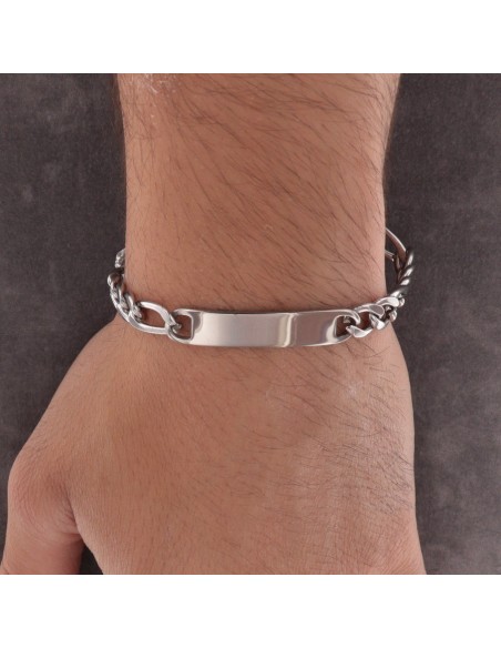 Bracciale Acciaio Piastra Personalizzabile Incisione Occhi [b5c9a723]