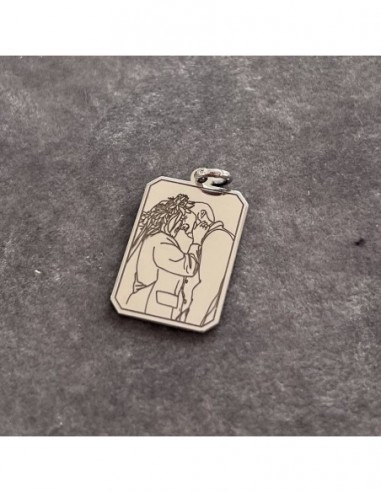 Ciondolo Argento Piastrina Personalizzabile [19046c56]
