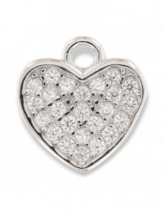 Ciondolo Argento Rodiato Cuore Zirconi Bianchi [3fb18567]