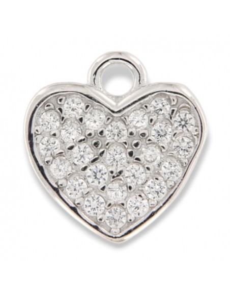 Ciondolo Argento Rodiato Cuore Zirconi Bianchi [3fb18567]