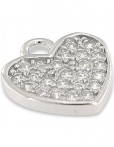 Ciondolo Argento Rodiato Cuore Zirconi Bianchi [29b57553]