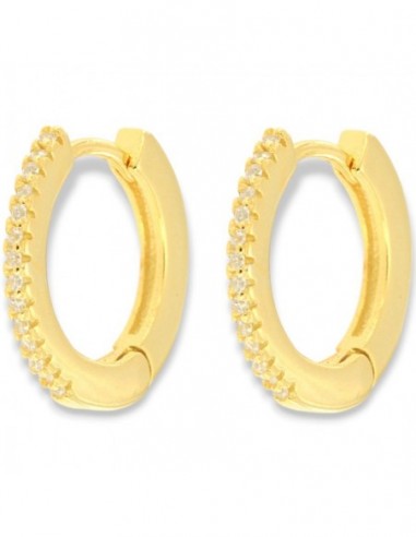 Orecchini Argento Rodiato Cerchi Zirconi Bianchi 16,20MM [e7fafcff]