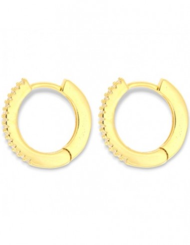 Orecchini Argento Rodiato Cerchi Zirconi Bianchi 16,20MM [185845c2]