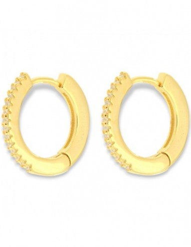 Orecchini Argento Rodiato Cerchi Zirconi Bianchi 16,20MM [1d0802dc]